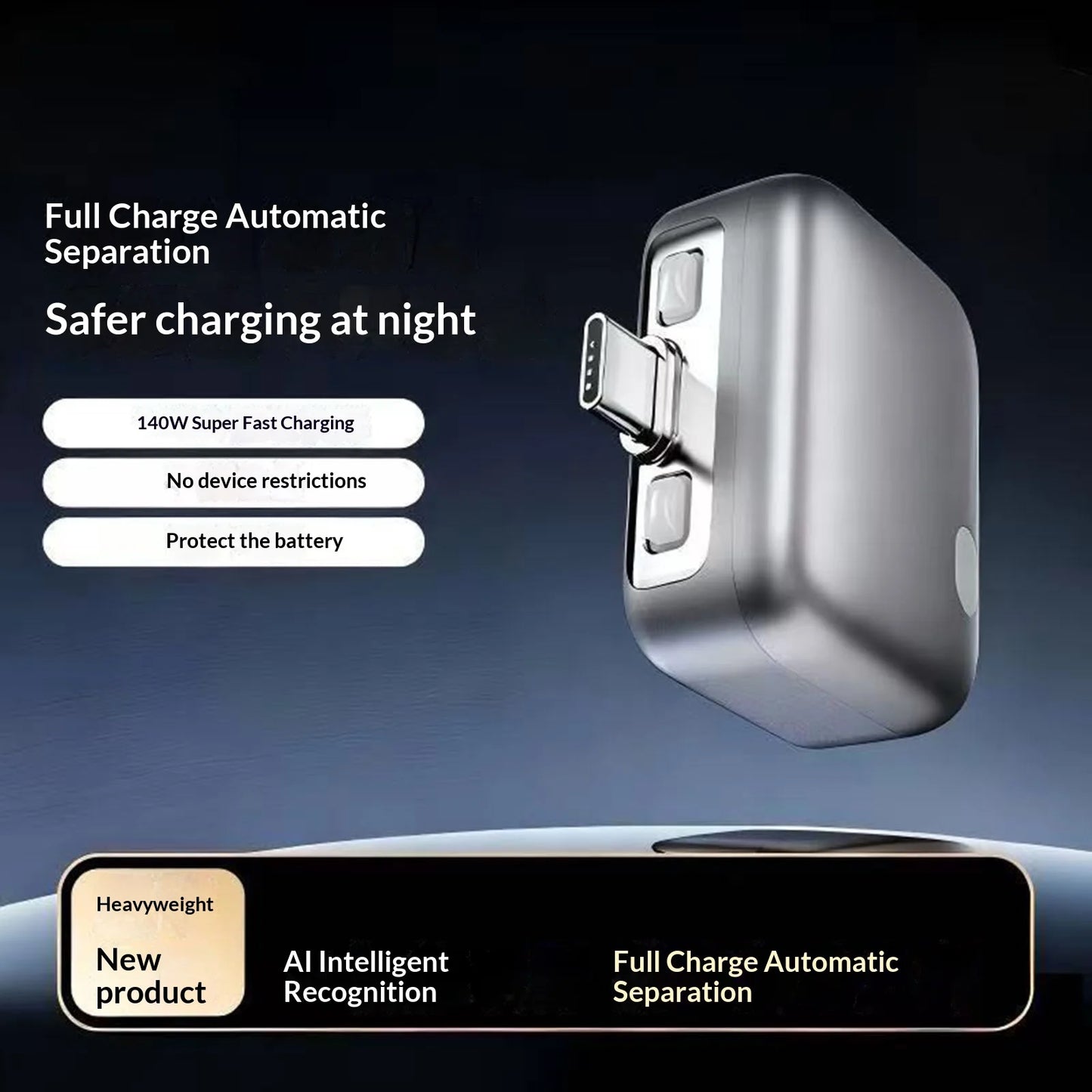 Overcharge Guard Smart Charger 2026 140W Fast Charger AI Auto Power off Phone Laptop Adapter