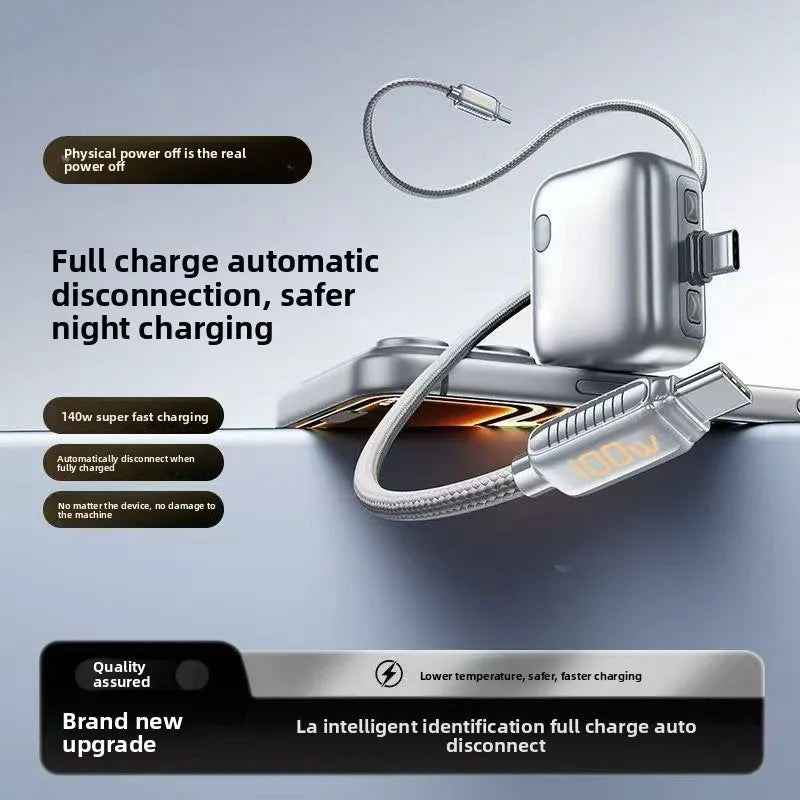 Intelligence Full Charge Auto-Disconnect Charging Adapter 140W Fast Charge Safety Separator Automatically for Type-C Devices