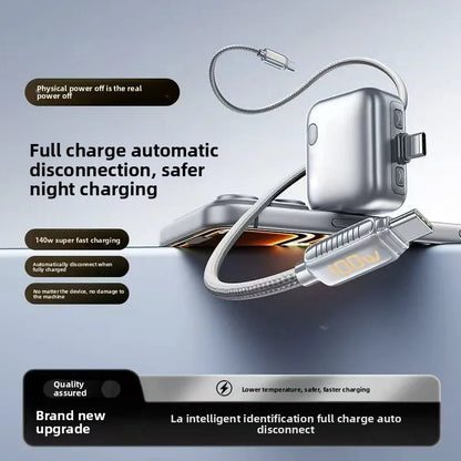 Intelligence Full Charge Auto-Disconnect Charging Adapter 140W Fast Charge Safety Separator Automatically for Type-C Devices