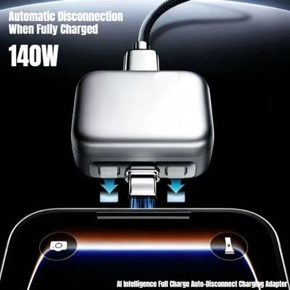 Intelligence Full Charge Auto-Disconnect Charging Adapter 140W Fast Charge Safety Separator Automatically for Type-C Devices