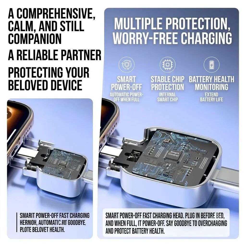 W&O 140W Type C Smart Auto-Stop Charger with Overcharge Protection and Auto-Eject Feature for iPhone 16/15 Pro Max, Laptops, and Tablets