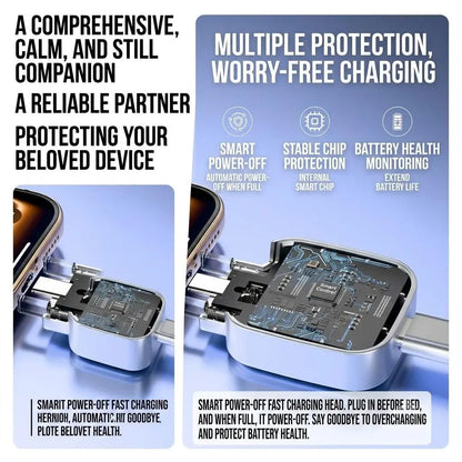W&O 140W Type C Smart Auto-Stop Charger with Overcharge Protection and Auto-Eject Feature for iPhone 16/15 Pro Max, Laptops, and Tablets
